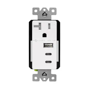 Enerlites USB 61150-A2C5-CU - Interchangeable USB Outlet Charger with 5.8A and 15A Single Tamper-Resistant Receptacle Charging Smartphone Electronic