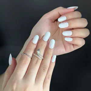 Press On Nails Kit, 24pcs Reusable Fake Nails with Nail File, Cuticle Stick, Nail Glue, Jelly Glue Strips, Alcohol Wipes & Storage Box, All-in-One Manicure Tool Set for DIY Nail Art