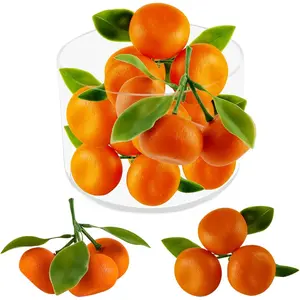 Artificial Orange Decor, 5 Pack Simulation Lifelike Artificial Mini Orange Realistic Fake Fruits Oranges Photography Props for Home Office Kitchen Harvest Decoration (Mini Orange, 5pcs)