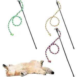 3 count  String Toys,  String Colorful with Bell, Strings Toys for Cats Interactive   Wand for Cats