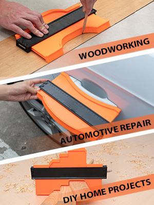 Contour Gauge Duplication-Adjustable Lock-Precisely Copy Irregular Shape-Irregular Woodworking Tracing-Must Have Tool,Father's Day Gift for DIY Handyman Men Husband 10 Inch+5 Inch