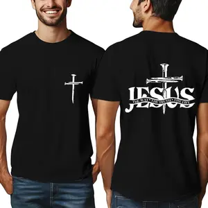 Unisex T-Shirt Jesus The Way The Truth The Life Nail Cross Art Tee Christian Religious Inspired Casual Cotton Short Sleeve Shirt for Men and Women Gothic Religious Top Christmas Gift Thanksgiving Gift