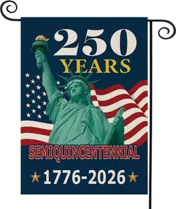 250 Years America Garden Flag,250th Anniversary USA Patriotic Double-Sided Banner,Statue of Liberty Design, 12 x 18 Inch, 1776-2026 Semiquincentennial