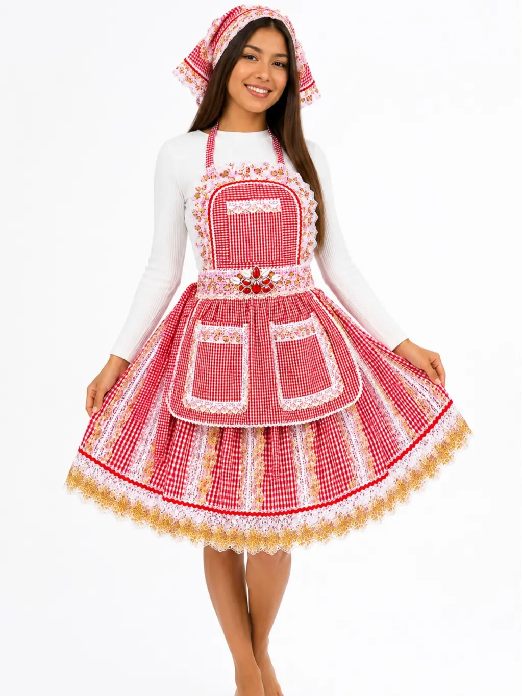 Womens Religious Shango Skirt & Apron Set
