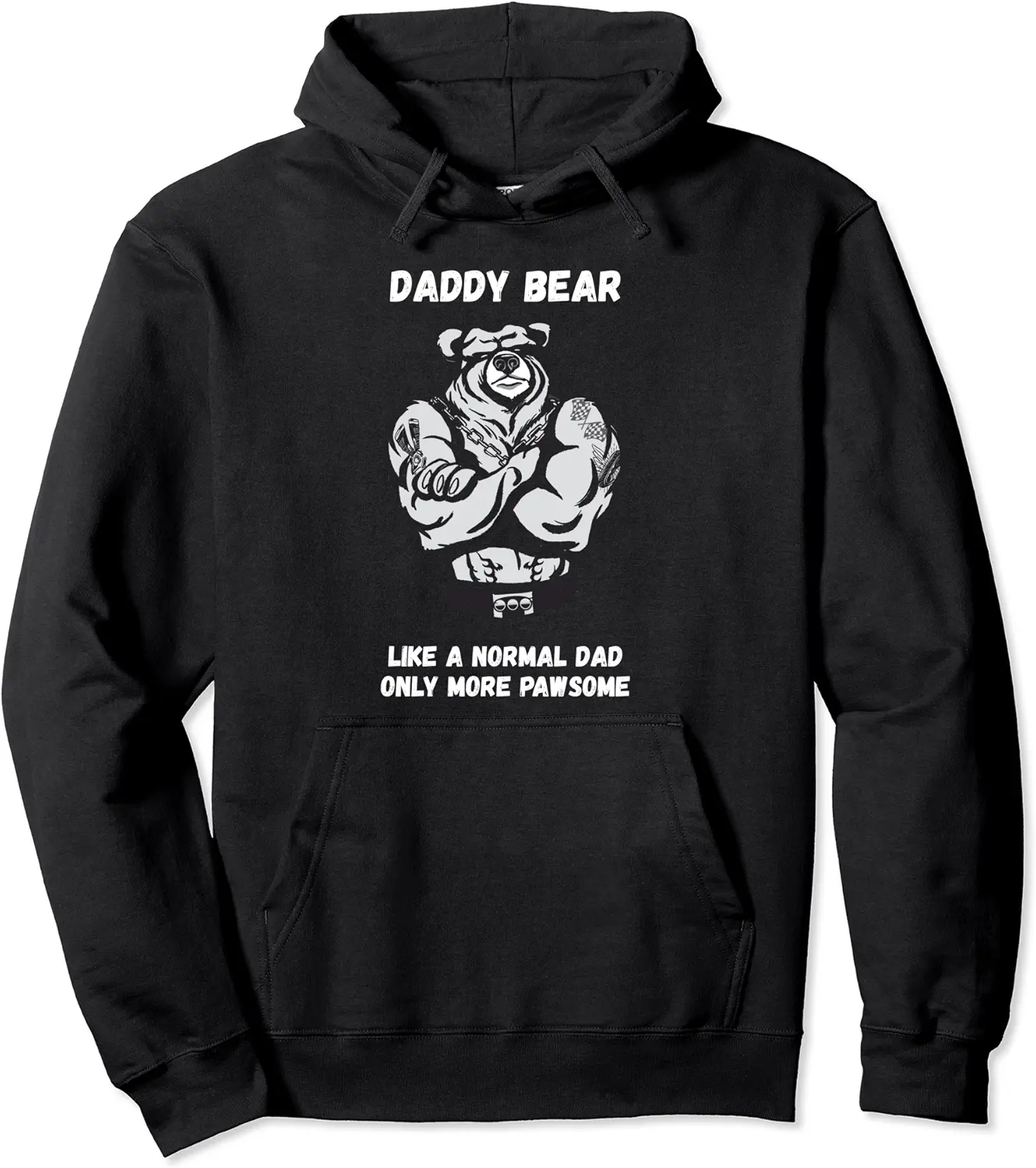 Daddy Jokes Tattoo Daddy Bear Awesome Strong Father Pullover Hoodie - Dilpreetka Shop 44B0B1HJ4645