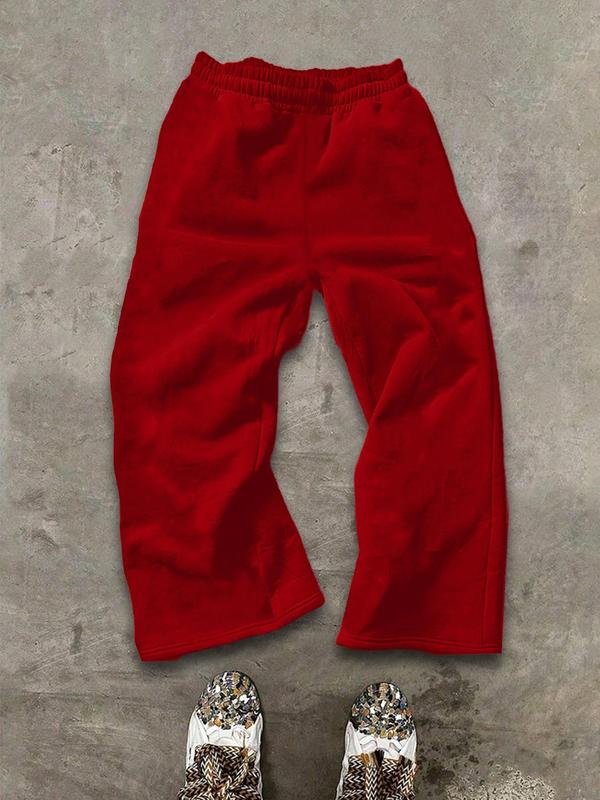 Men's Y2K Street Style Loose-Fit Straight Leg Sweatpants, Athleisure Style Bottoms, with Stripes & the Star Print, Casual Drawstring Waist Pants