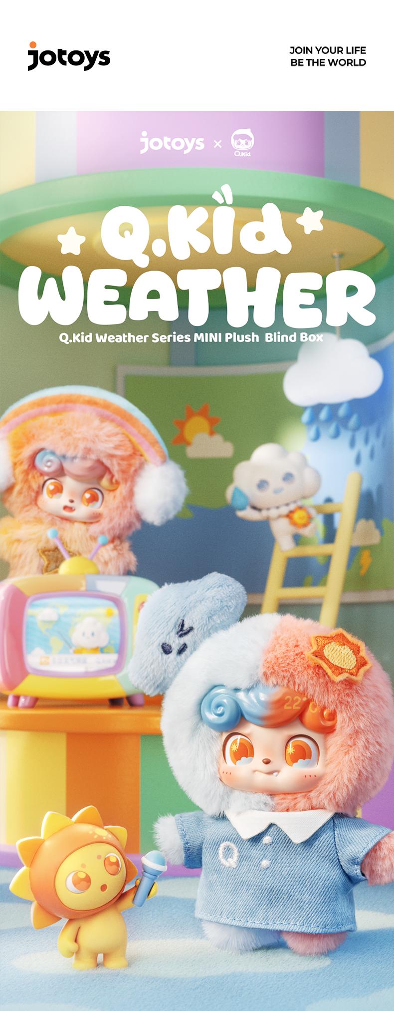 JOTOYS Q.Kid Weather Series MINI Plush Blind Box-Cute Keychain & Bag Charm Collectible Surprise Gift
