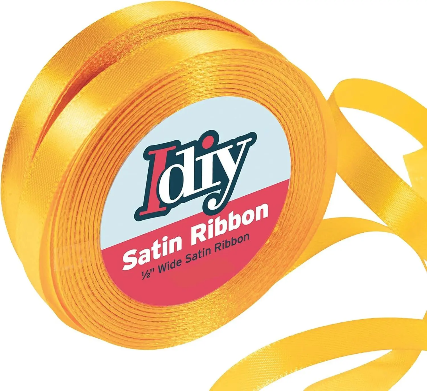 Idiy Satin Ribbon - 1/2, 50 Yards (Orange) - Great for DIY Crafts, Gift Wrapping, Wedding Decorations, Sewing Projects, Party, Decorative Embellishments, Hair Bows, Baby Showers, and More!