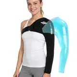 ComfiTECH Shoulder & Arm Ice Pack Wrap for Athletes - Reusable XL Adjustable Ice Arm Sleeve for Shoulder, Elbow & Upper Arm Recovery, Flexible Gel with Lycra Moves with You, 15-20 Minute Cold Therapy