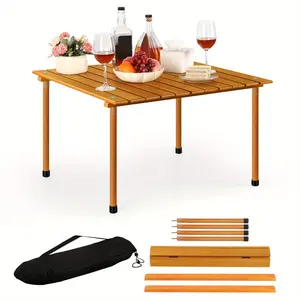 Folding portable outdoor table, suitable for outdoor self-driving trips, barbecues, lightweight camping picnic table, for setting up stalls and barbecuing, camping and fishing picnic table