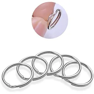 100Pcs Split Ring, Small Key Rings Bulk Split Keychain Rings DIY Craft Metal Iron Alloy Keychain Connector Accessories (12mm)