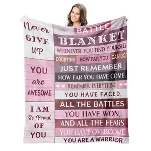 Cancer Care Gifts for Women Blanket 60"X50", Breast Cancer Gifts for Woman, Chemotherapy Must Haves for Women, Cancer Comfort Gifts Chemo Patients Throw Blankets