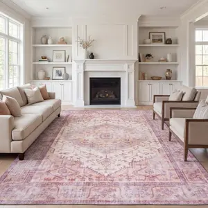 JONATHAN Y Alacati Ogee Medallion Machine-Washable Area Rug