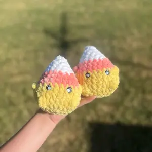Crochet candy corn plushie