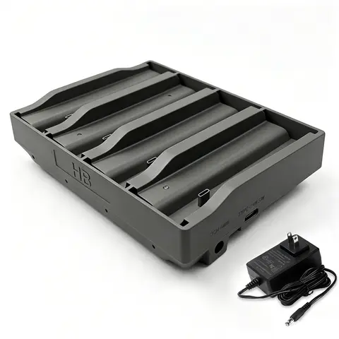 12V 5A Fast Charging 4-Slot Portable Rechargeable LiPo Battery Charger with Plug for Tactacam Trail Cameras (Reveal EM6, Ultra, X, XB, XPro) - Automatic Smart Protection, Overheat Safety, LED Display, Instant Lights, Camera Accessories