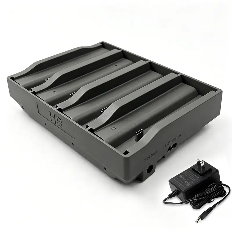 12V 5A Fast Charging 4-Slot Portable Rechargeable LiPo Battery Charger with Plug for Tactacam Trail Cameras (Reveal EM6, Ultra, X, XB, XPro) - Automatic Smart Protection, Overheat Safety, LED Display, Instant Lights, Camera Accessories