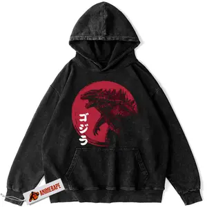 Red Sun Godzilla Vintage Movie Hoodie for Fans and Collectors