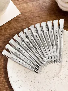 24/12/6pcs women's fashion and simple metal hair clips, silver alloy 9cm/3.54in, suitable for women's daily decoration, hair salon styling, commuting hair clips, side bangs hair accessories, clips, school supplies, cute accessories