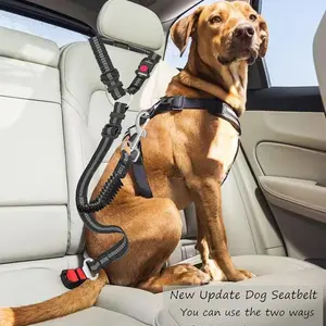 Car Seat Belt Dog Leash, Length Adjustable Pet Safety Leash, Car Safety Leash, Dog Traction Rope, Car Interior Accessories