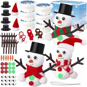 Limited Christmas Sale 6 Pack Christmas Crafts for Kids,Build a Snowman Kit,Christmas Stocking Stuffers for Girls, Boys,Modeling Clay DIY for Holiday Activities