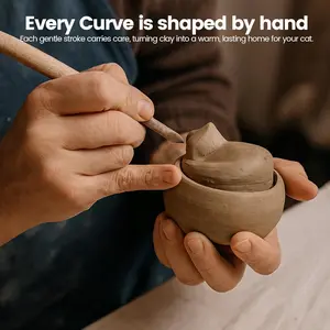 Memorial Pet Urn for Cats and Dogs -Handmade White Ceramic,Small,Timeless &Gentle