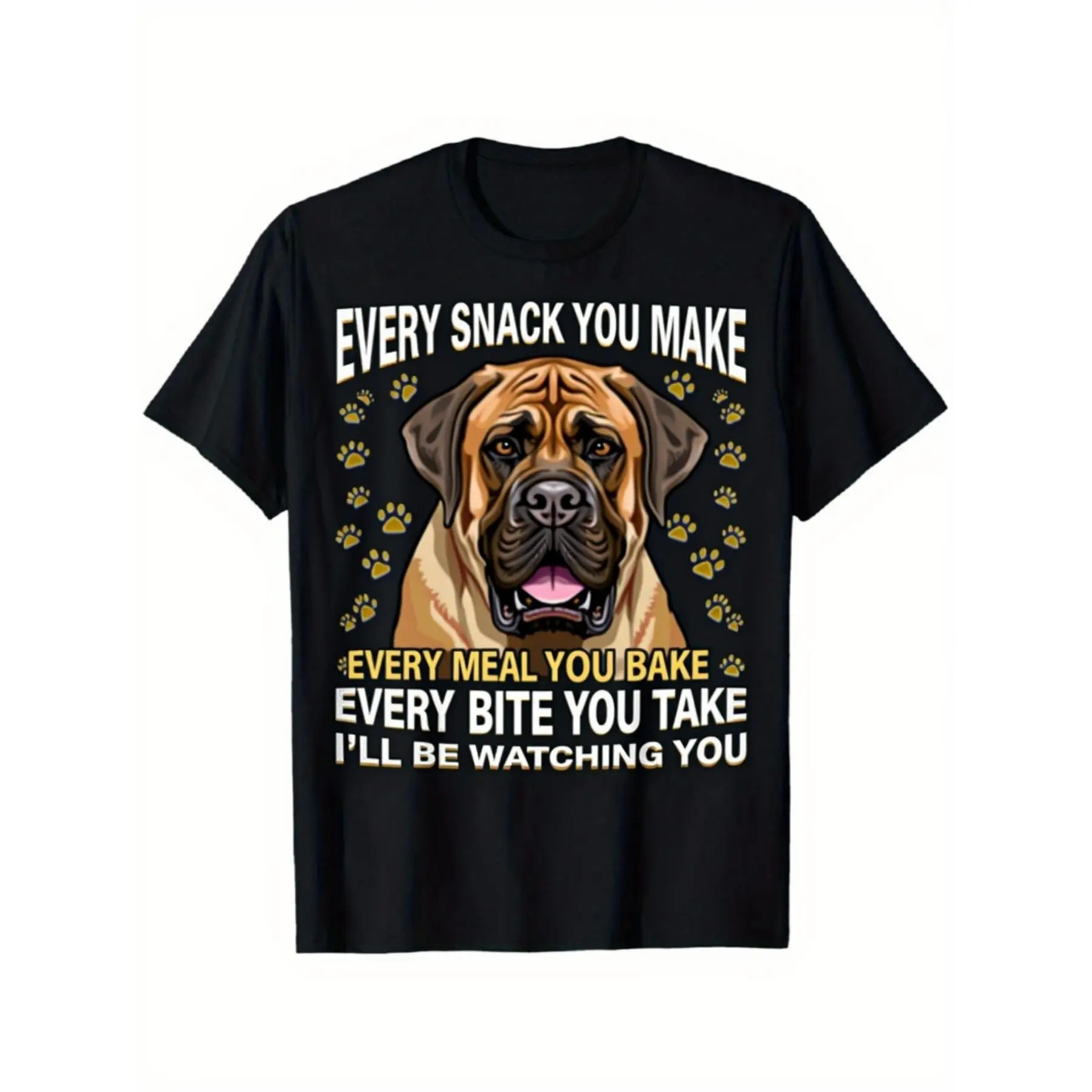 Funny Mastiff Dog Graphic T-Shirt _ Heavyweight 18 unisex soft cotton short sleeve t shirt, vintage graphic casual tee for men women teens, perfect birthday holiday gift for camping travel gym daily street  wear