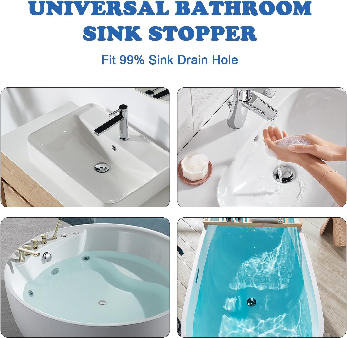 Upgrade Bathroom Sink Stopper HairCatcher, Universal Pop Up Sink Drain Filter withStainless Steel Filter Basket, Bathroom Sink Drain Strainer Brass Construction Rubber Shower