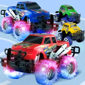 JoyX 4 Pack LED Monster Truck Car Toy with Tires for Boys and Girls Ages 3+ Motion Activated