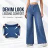FireSwan 2026 Flex Women's High-Waisted Jeans—Fake fly design, slight tummy-tucking effect, wide-leg cut, with real back pockets, stylish casual jeans, women's pants #FallOutfits #FallFashion #Womenswear