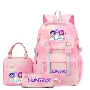 2026 New k -Pop Backpack solid color women's backpack&lunch bag witch group star printzipper closure Trendy backpack fashionableand versatile casual trend suitable forstudents going to school, campus, travelingwomen's backpack 3-piece