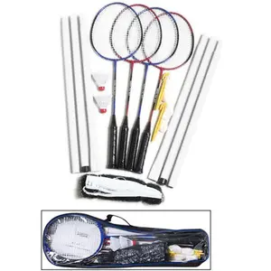 212 MAIN Complete Nylon-Stringed Badminton Kit with Steel-Frame Rackets, Badminton Shuttlecock Included for Outdoor Sports & Fitness Play