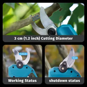 Electric pruning shears, cordless pruning shears - professional garden pruner, with 1/2 rechargeable battery, brushless motor, a great tool for trimming trees and flowers