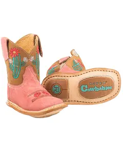 Infant-Girls' ' Cow Cactus Western Boot Square Toe - 09-016-7912-1364 Ta