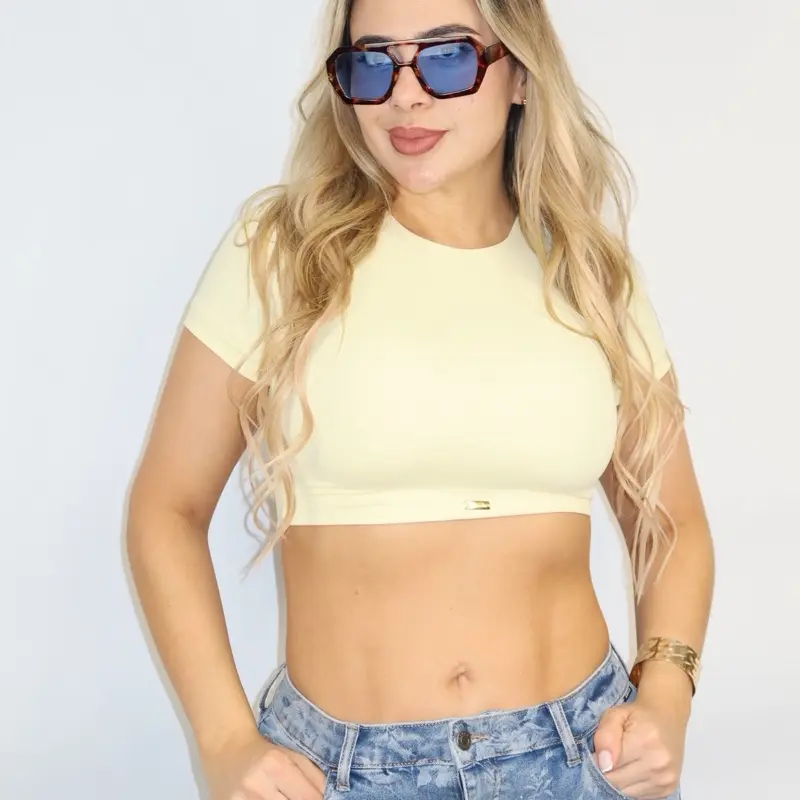 Bouret Essential Short Sleeve Crop Top