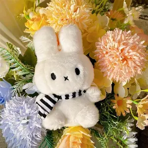 Kawaii Miffy Cute Plush Pendant Cartoon Rabbit Winter Series Snowman Versatile Backpack Decoration Key Chain Girl Festival Gift
