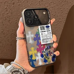 Gothic Cross Pattern iPhone CaseMother's DayCorner-Protection Design, Trendy Large-View Window with Liquid-Effect Finish -Electroplated Surface, Compatible withiPhone 17/16/15 Pro Maxl Premium FashionEdition Case tiktokshopspringglowup