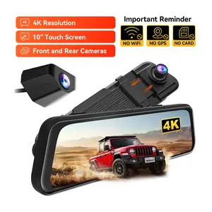 WOLFBOX  M40lite 4K Mirror Dash Cam 10" Touch Screen Front & Rear Camera with for Enhanced Driving Safety HolidayHaul