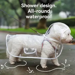 Transparent Waterproof Dog Raincoat, PVC Material, Suitable for Small to Medium Dogs, Ideal for Teddy & Beagle, Perfect for Rainy Days