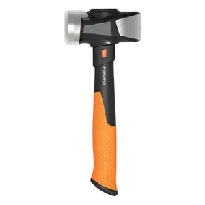 FISKARS Forged Steel Club Hammer - 3 lbs Head, Shock Control Technology, Softgrip Handle, Ideal for Demolition Tasks