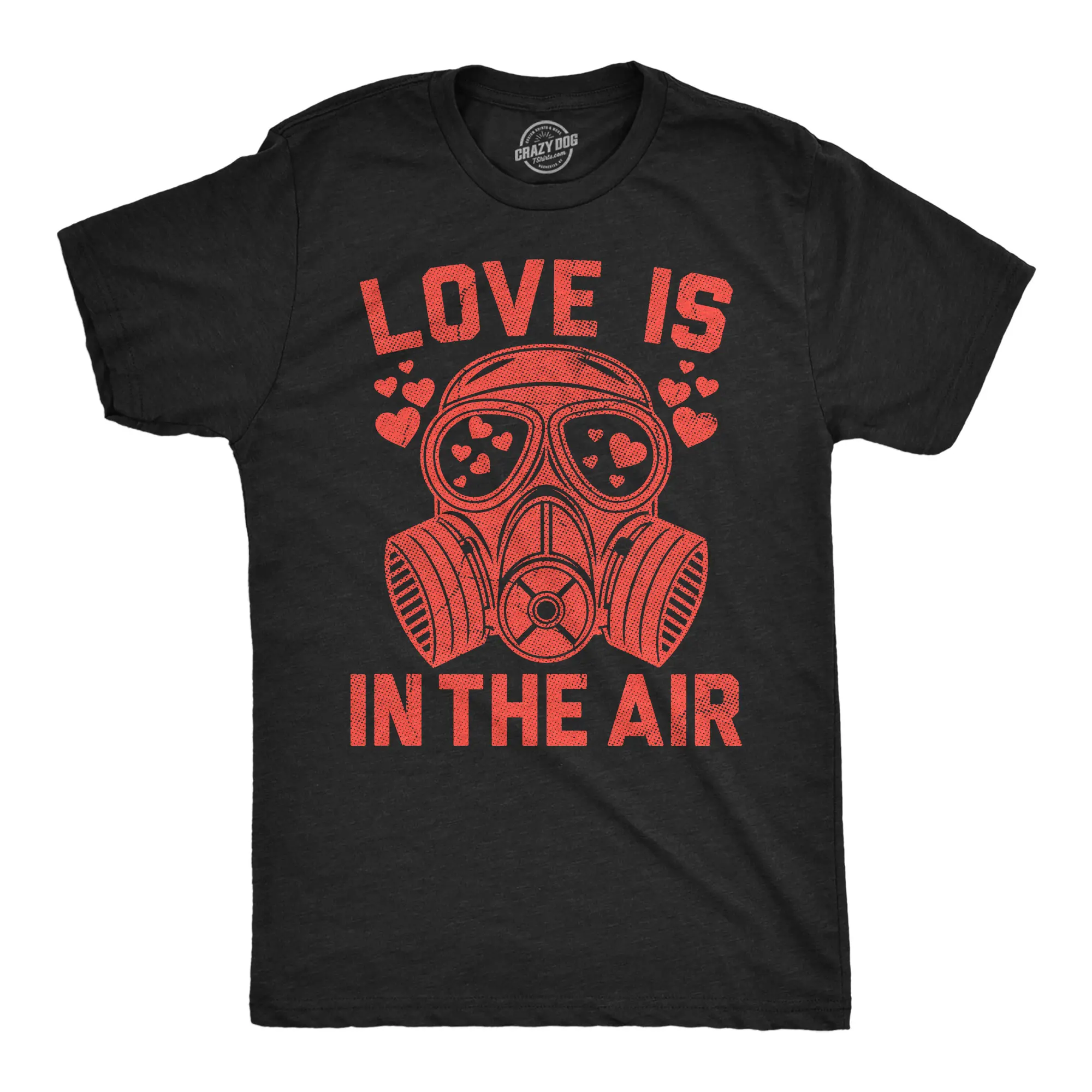 Mens Funny T Shirts Love Is In The Air Sarcastic Gasmask Graphic Novelty Tee for Men Mens Funny T Shirts Cool Vintage Fashion T-Shirt Gift Classic Menswear Love Apparel for Men Novelty Tees for Guys Black -
