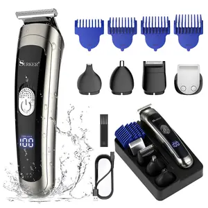5 in 1 Men's Hair Trimmer Kit, Electric Beard Shaver & Trimmer Set, Rechargeable Hair Clipper for Home Use, Waterproof Body Hair Trimmer,Men's Grooming Kit