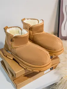 Men's Mickey Big Toe Slip On Snow Boots - Fleece Lined Warm Fashion Comfortable for Outdoor & Daily