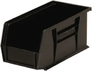 Akro-Mils Hopper Stacking Organiser Bin - Black Polymer, 5.5" Wide x 10.875" Deep x 5" High, 30 Lb Capacity, Home Storage Boxes & Bins
