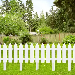 White Plastic Garden Fence with 22 Pieces, Picket Fence Edgings for Lawn, Flowerbeds, Plant Borders, Decorative Yard