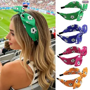 Cute Rabbit Ear Football Bow Headband, Women’s Fashion Athletic Hair Accessory, Headbands for Women, Perfect for Football Fans’ Game Day & Tailgating Events