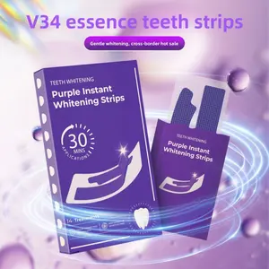 Purple whitening patches 14 pairs - free of peroxides and safe for enamel, suitable for sensitive teeth, painless macular corrector, natural color enhancement, making smiles brighter, for daily and travel use
