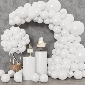 RUBFAC 129Pcs White Balloons Different Sizes 18 12 10 5 Inch for Garland Arch,Party Latex Balloons for Birthday Party Wedding Anniversary Baby Shower Party Decoration RUBFAC