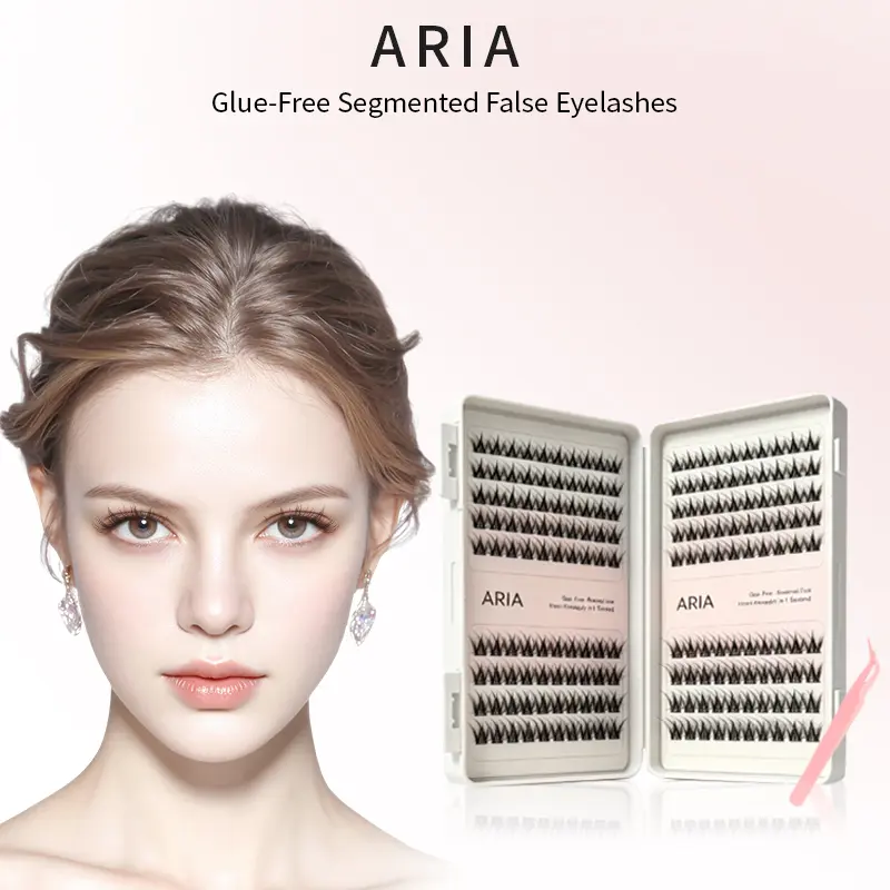 Pre‑Glued Invisible Lash Clusters Kit, High‑Viscosity Self‑Adhesive Individual Lashes, Skin‑Friendly Firm Non‑Sagging, No Extra Glue & No Residue, Gentle Ready‑to‑Use DIY Eyelash Extensions for Daily Dating Party Makeup