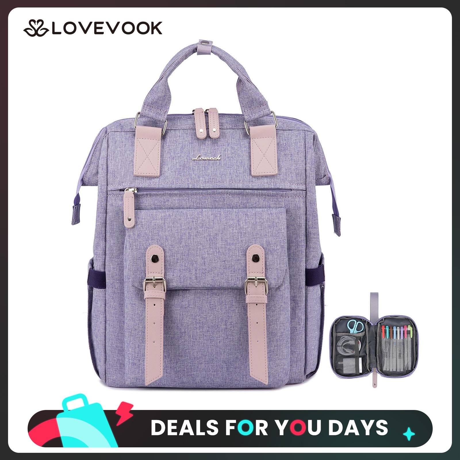 LOVEVOOK Laptop Backpack ,College School Backpack with Anti-Theft Pocket,Stylish Work Bag for Teacher, Nurse, Travel,TikTokShopSpringStatements