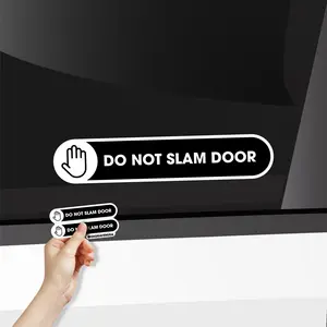 Do Not Slam Door Vinyl Sticker for Cars - Please Do Not Slam Door Warning Sign - Self Adhesive Glossy Waterproof Vinyl Decals